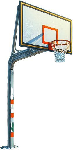 un terrain de basketball.