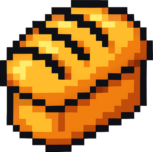 pan de pixeles.
In-Game asset.  2d.  High contrast.  No shadows