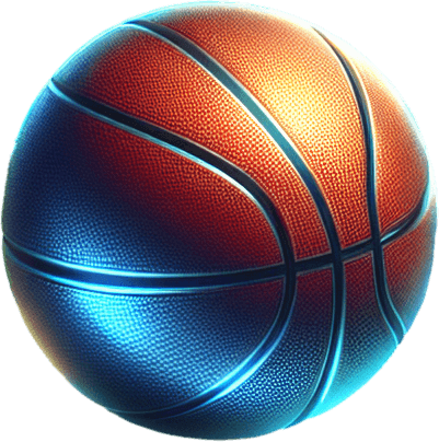 Futuristic basketball.
Single Game Texture. In-Game asset. 2d. Blank background. High contrast. No shadows.