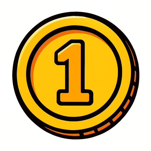 coin.
In-Game asset.  2d.  High contrast.  No shadows