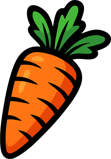 Carrotte.
In-Game asset.  2d.  High contrast.  No shadows