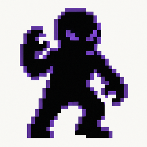 sombra mimica de pixeles.
In-Game asset.  2d.  High contrast.  No shadows