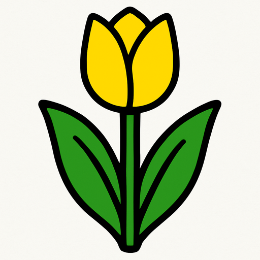 Yellow Tulip.
In-Game asset.  2d.  High contrast.  No shadows