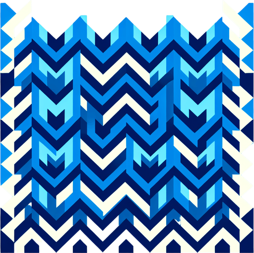 A sprite sheet of blue nested chevrons.
Single Game Texture. In-Game asset. 2d. Blank background. High contrast. No shadows.