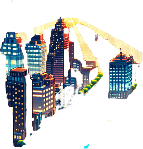 city landscape.
video game style
