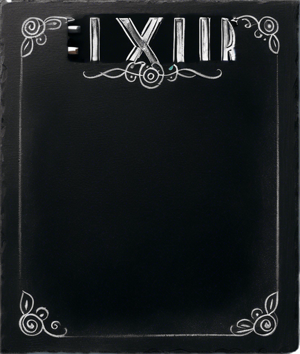 Word "ELIXIR" in chalk close to the top