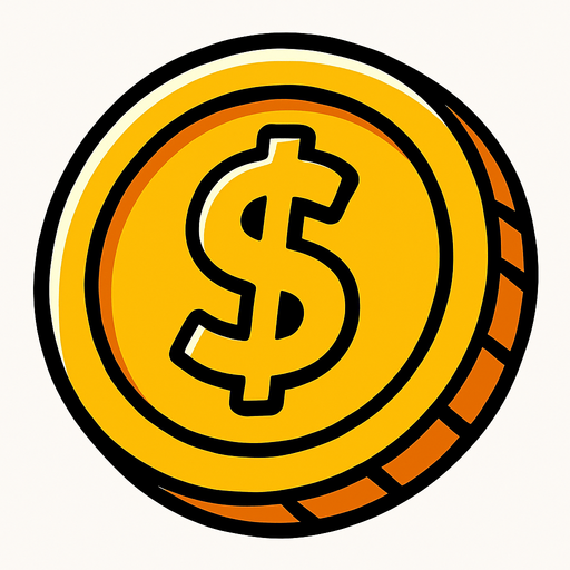 coin.
In-Game asset.  2d.  High contrast.  No shadows