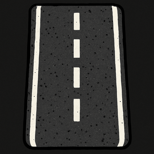 asphalt road.
In-Game asset.  2d.  High contrast.  No shadows
