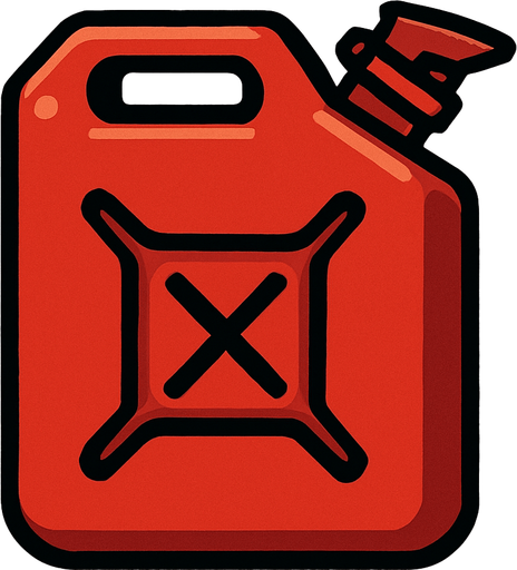 Kirmizi benzin bidonu.
In-Game asset.  2d.  High contrast.  No shadows