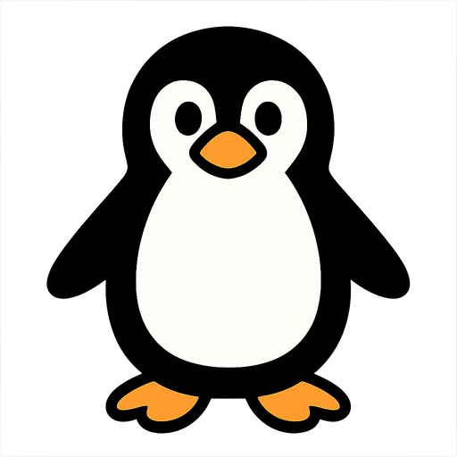 Penguin.
In-Game asset.  2d.  High contrast.  No shadows