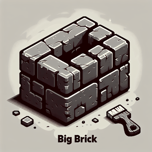 Big bricks.
Single Game Texture. In-Game asset. 2d. Blank background. High contrast. No shadows.