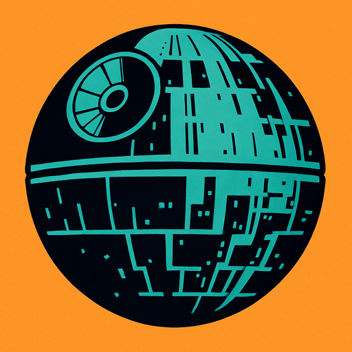 death star.
In-Game asset.  2d.  High contrast.  No shadows