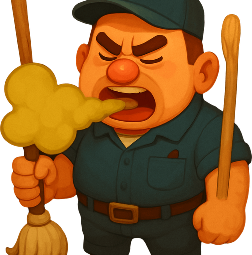 Make him look like a sturdy janitor