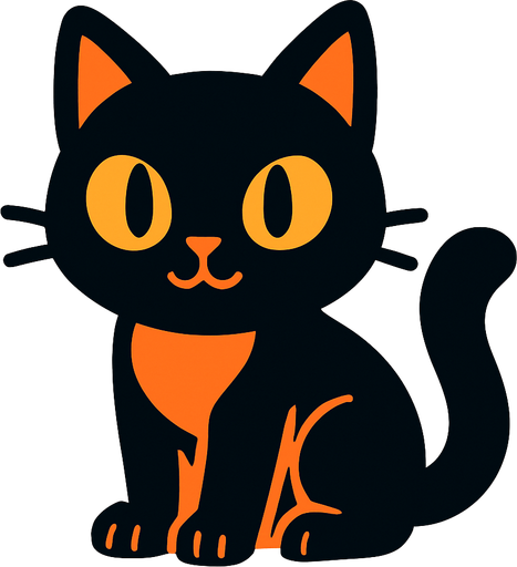 Chat (animal).
In-Game asset.  2d.  High contrast.  No shadows