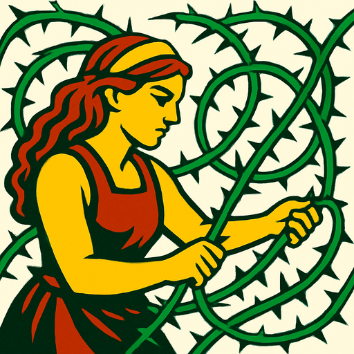 thornWhipWeaver.
2d.  High contrast.  No shadows