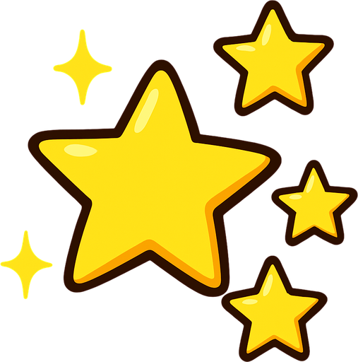 estrellitas luminosas.
In-Game asset.  2d.  High contrast.  No shadows