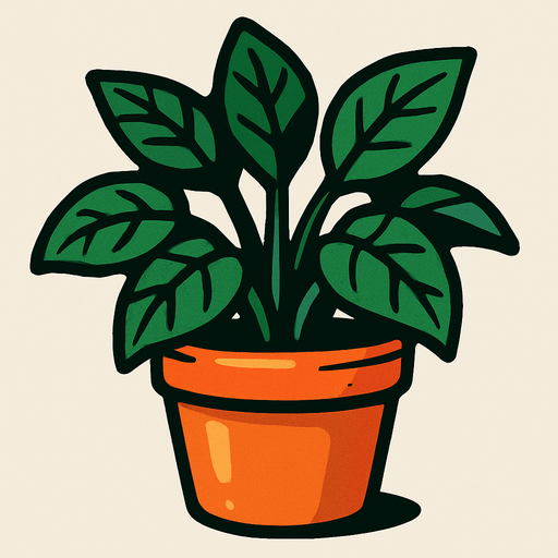 Potted plant.
In-Game asset.  2d.  High contrast.  No shadows