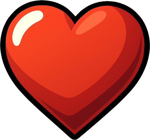 Kalp 3d.
In-Game asset.  2d.  High contrast.  No shadows