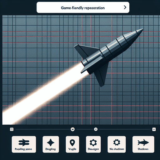 a missile flying parallel to the ground
Single Game Texture. In-Game asset. 2d. Blank background. High contrast. No shadows.