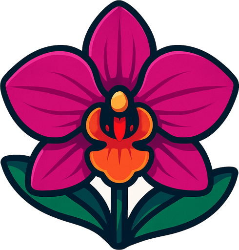 orquidea.
In-Game asset.  2d.  High contrast.  No shadows