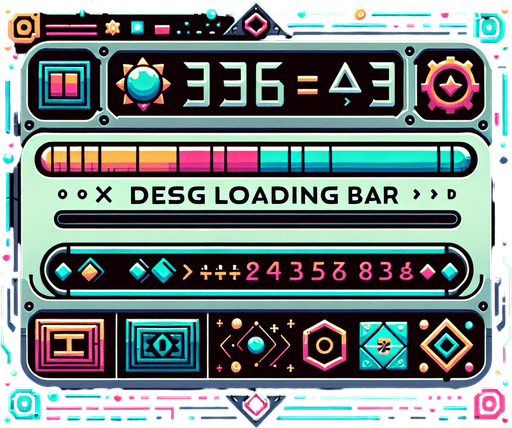 mathematical loading bar.
Single Game Texture.  In-Game asset.  2d.  Blank background.  High contrast