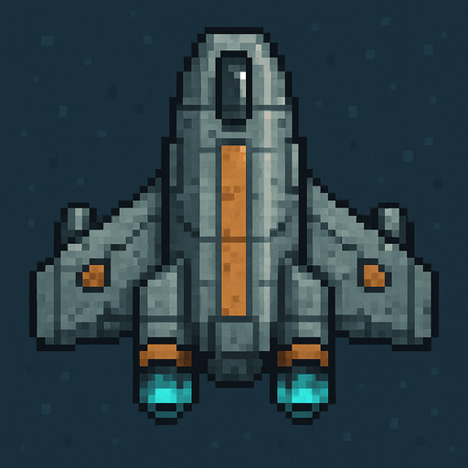 Звездолет вид сверху два д для 2d игры пиксельный.
In-Game asset