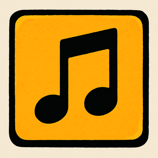 A "single" tile of musical note 🎵.
In-Game asset.  2d.  High contrast.  No shadows
