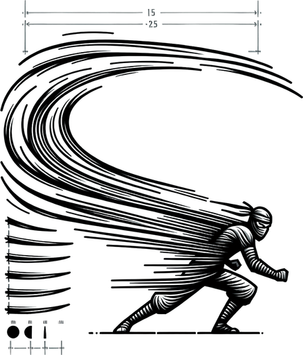 Create a series of curved, tapered lines that originate from the ninja's body and extend outward in the direction of movement. The lines should vary in length and thickness, with a sense of energy and dynamism..
Single Game Texture. In-Game asset. 2d. Blank background. High contrast. No shadows.