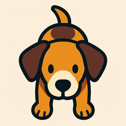 Üstten bakış köpek.
In-Game asset.  2d.  High contrast.  No shadows