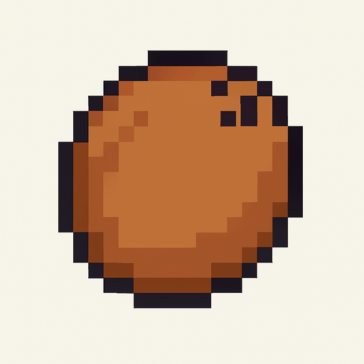 Make me a coconut 2d pixel.
In-Game asset.  2d.  High contrast.  No shadows