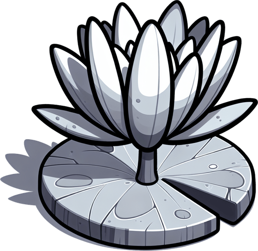 Single Cartoon lillypad edge on. No flower
Game Texture. In-Game asset. 2d. Blank background. High contrast. No shadows.