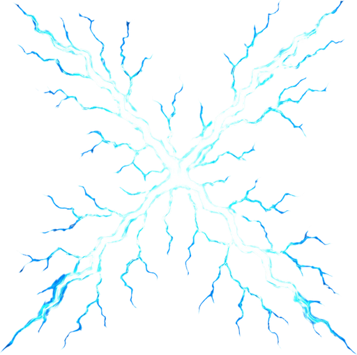 X shape electricity.
In-Game asset.  2d.  High contrast.  No shadows