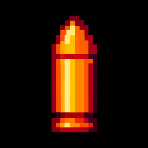 2D retro tarzı bir mermi, dikey.
In-Game asset.  2d.  High contrast.  No shadows