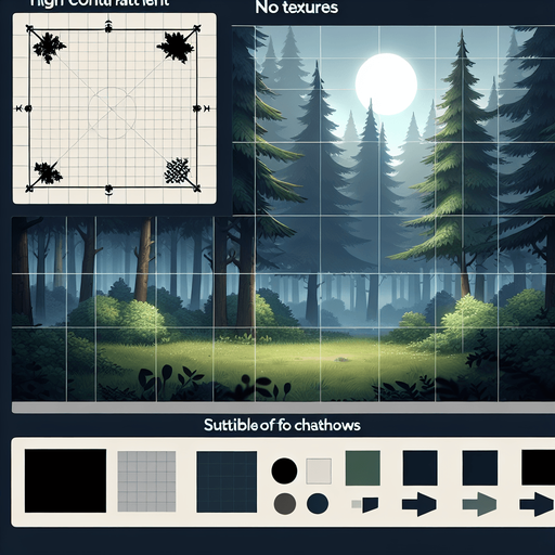 a clearing in the forest.
Single Game Texture.  In-Game asset.  2d.  Blank background.  High contrast.  No shadows