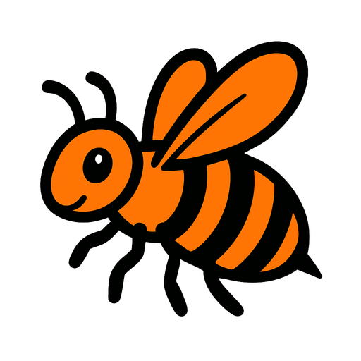 Abeille orange.
In-Game asset.  2d.  High contrast.  No shadows