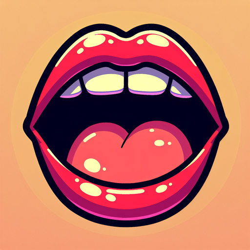cartoon open mouth.
Single Game Texture.  In-Game asset.  2d.  Blank background.  High contrast.  No shadows