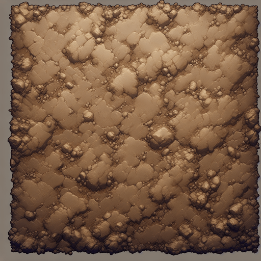 Mud ground.
Single Game Texture.  In-Game asset.  2d.  Blank background.  High contrast.  No shadows