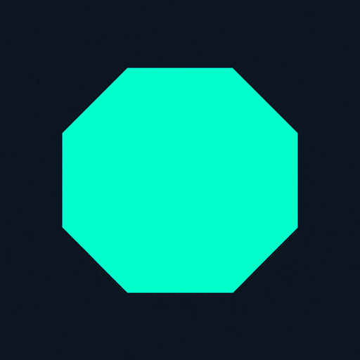 Octagon, #00ffaa, Shape, Simple, Vector.
In-Game asset.  2d.  High contrast.  No shadows