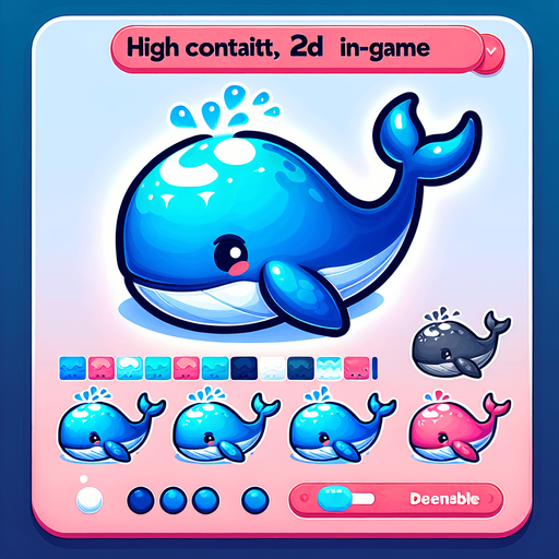 Very adorable whale.
Single Game Texture.  In-Game asset.  2d.  Blank background.  High contrast.  No shadows