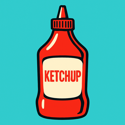 ketchup.
2d.  High contrast.  No shadows