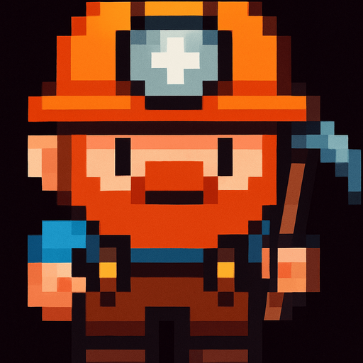 que el minero este mirando de frente y llendo de frente