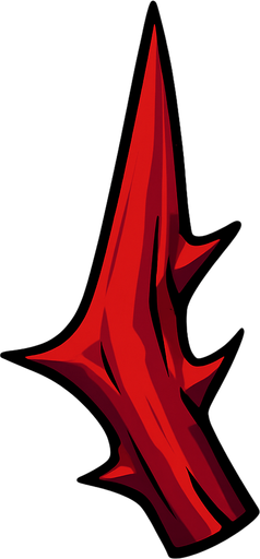 Red thorn pointed.
In-Game asset.  2d.  High contrast.  No shadows