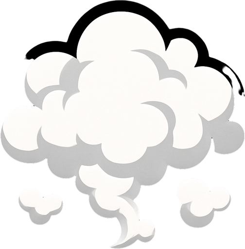 Облочко белого дыма.
In-Game asset.  2d.  High contrast.  No shadows