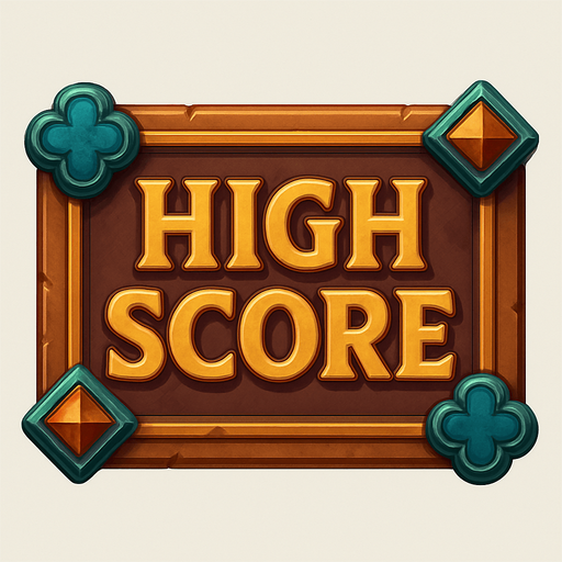 Medieval 'High score' buttons. HD colors. 
In-Game asset.  High contrast.  No shadows. 3D