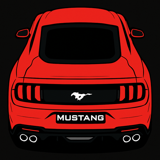 Yeni ford mustang arkasi ama yukaridan
In-Game asset.  2d.  High contrast.  No shadows