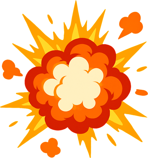 explosion.
In-Game asset.  2d.  High contrast.  No shadows