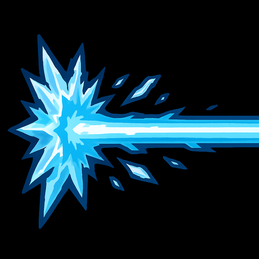 Just laser, but ice.
In-Game asset.  2d.  High contrast.  No shadows