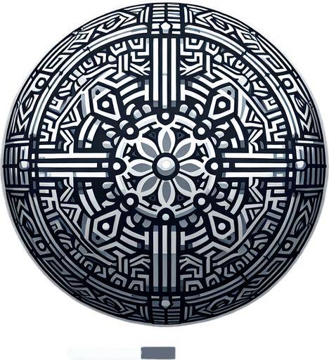 silver milenium ancient ball pattern.
Single Game Texture.  In-Game asset.  2d.  Blank background.  High contrast.  No shadows