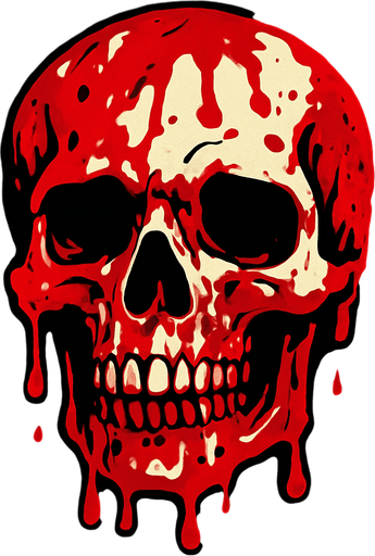 Skull head bloody.
In-Game asset.  2d.  High contrast.  No shadows