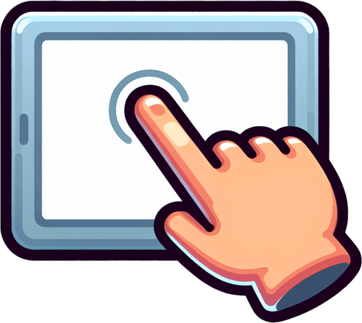 мультяшный палец нажатие по экрану.
Single Game Texture. In-Game asset. 2d. Blank background. High contrast. No shadows.